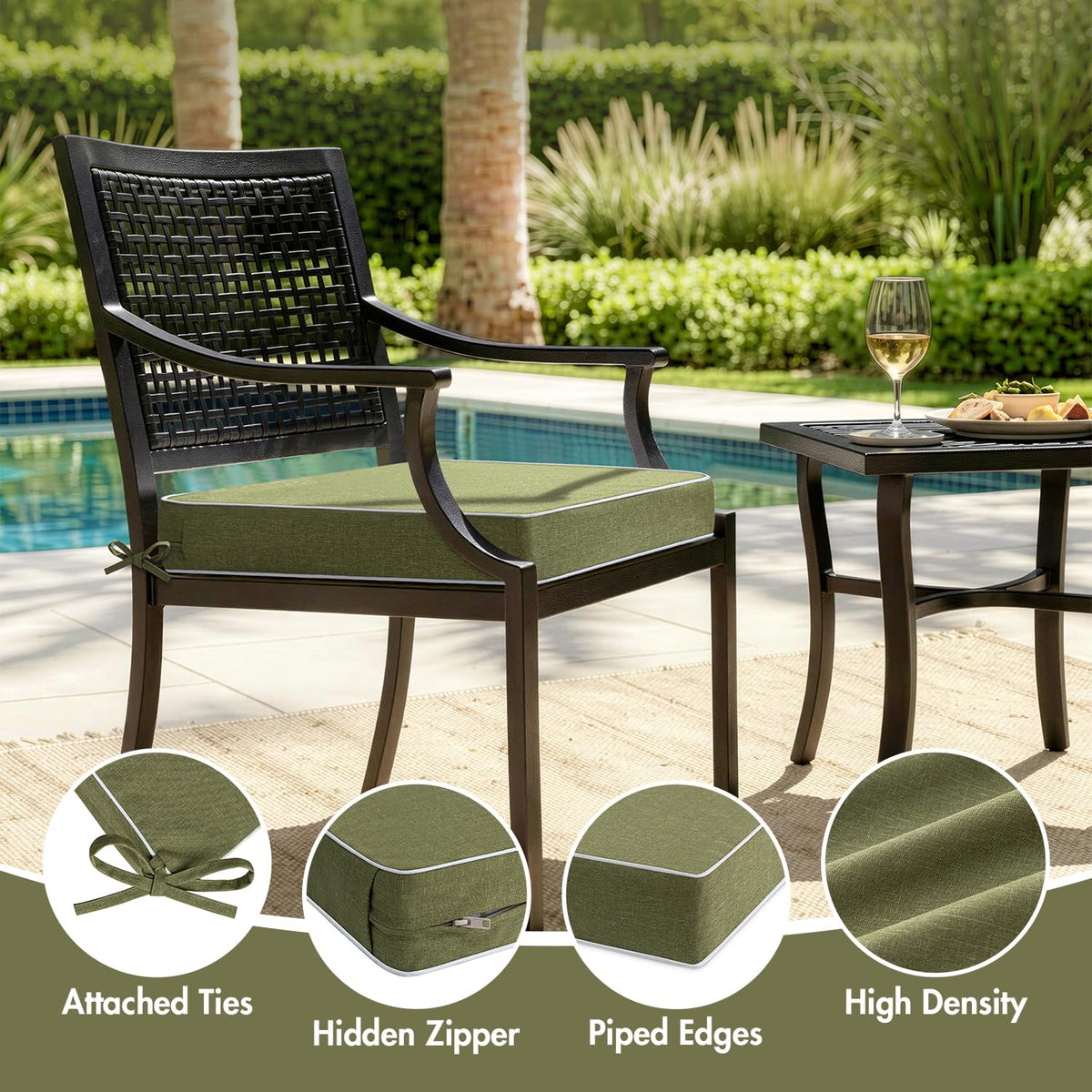 MIULEE cushion offers 28D foam support for comfortable, durable seating.