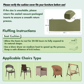 MIULEE cushion includes secure ties to prevent slipping on chairs.