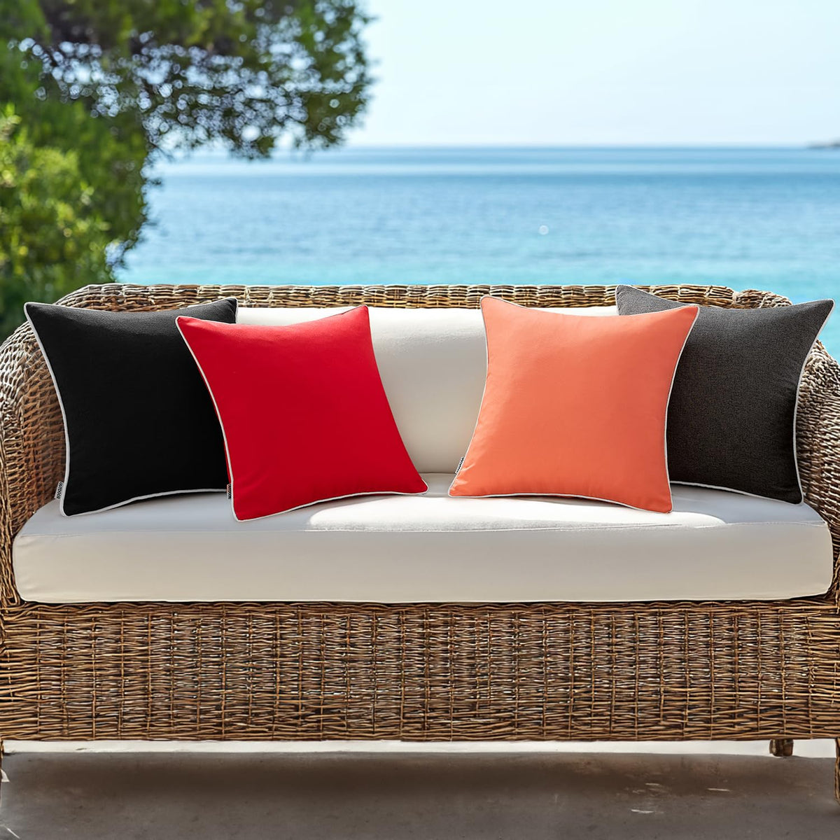 MIULEE coral red pillow cover with hidden zipper for a seamless look
