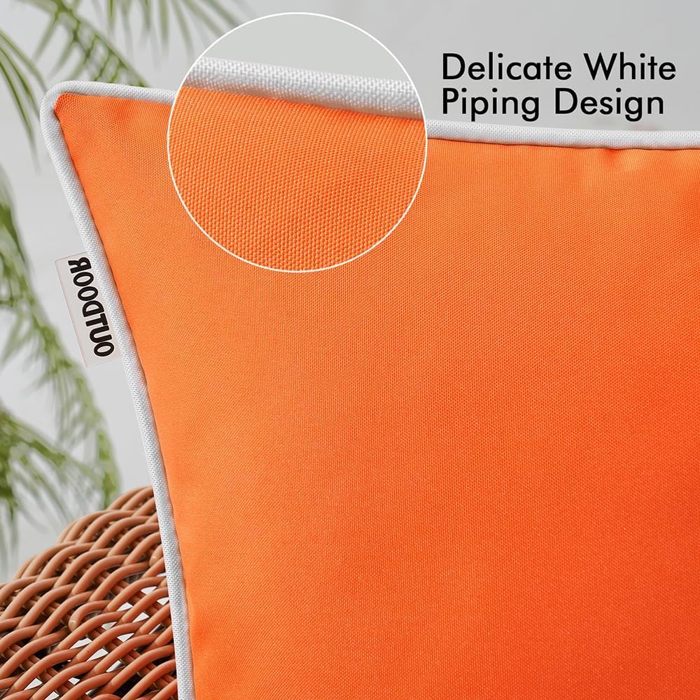 MIULEE hidden zipper pillow cover in bright orange