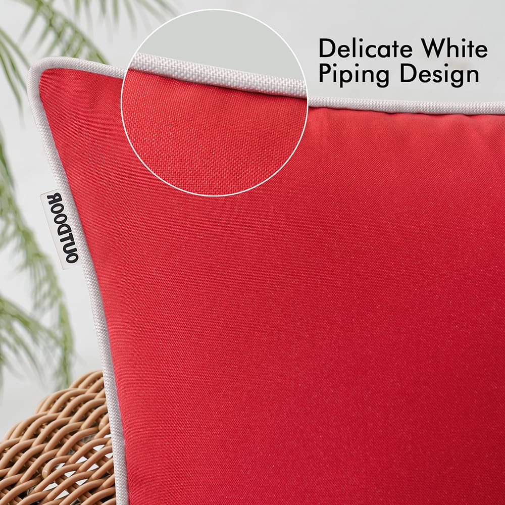MIULEE hidden-zipper red pillow cover 12x20 enables easy insert changes.