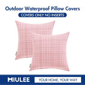 MIULEE easy-care pink pillow cover, machine washable for outdoor use.