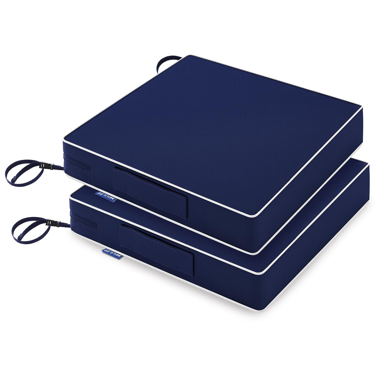 MIULEE navy blue outdoor chair cushions 17x16 2-pack for comfortable seating.