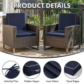 MIULEE navy cushions feature hidden zippers for easy cover removal
