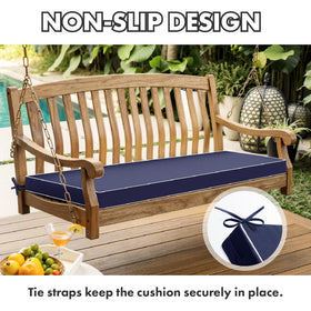 Tie straps on the MIULEE cushion securing it to benches and swings