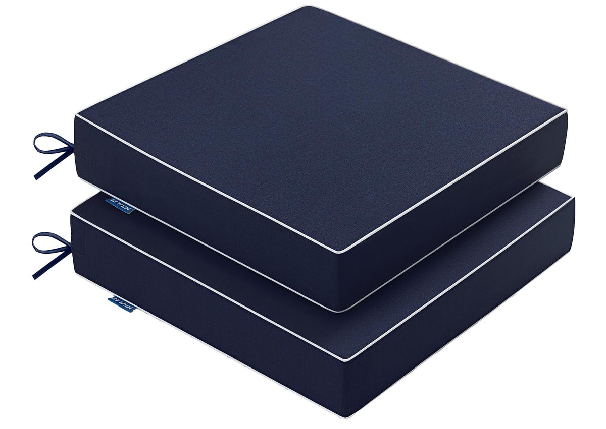 MIULEE navy outdoor chair cushion on patio chair for all-season comfort