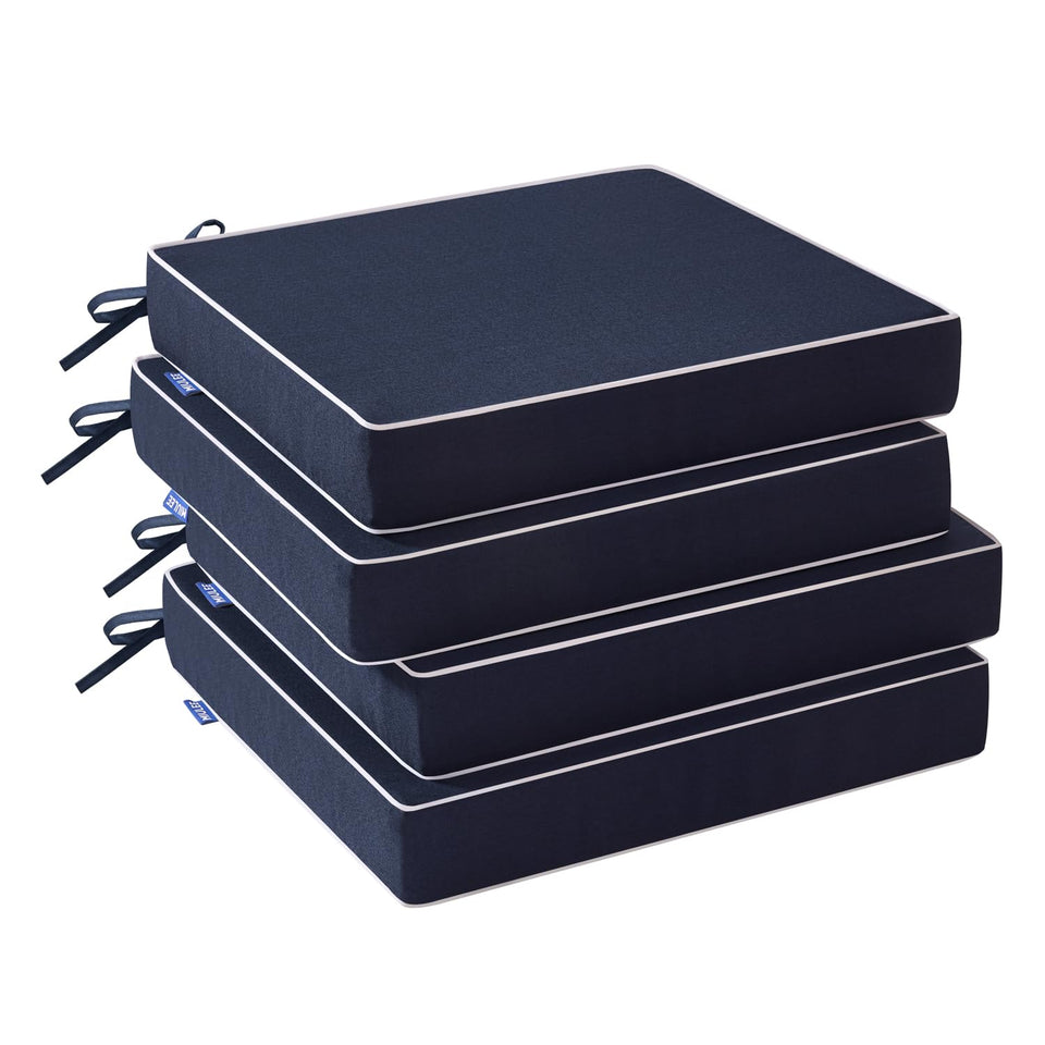 MIULEE navy outdoor chair cushions on patio chairs for durable comfort