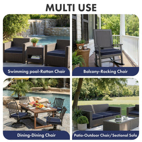 MIULEE navy outdoor cushions fit porch, deck, and poolside seating