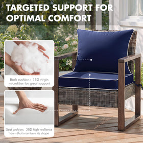 MIULEE Navy Outdoor Seat Cushion DWR coating protects against light rain