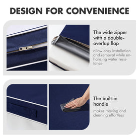 MIULEE Navy Outdoor Seat Cushion foam and fiber support provides balanced comfort