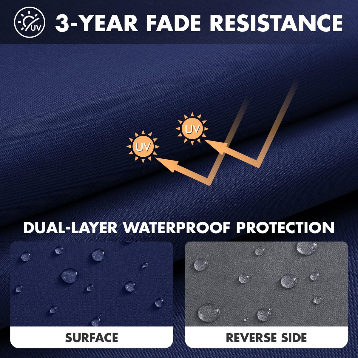 MIULEE cushion exterior with DWR layer for light rain resistance