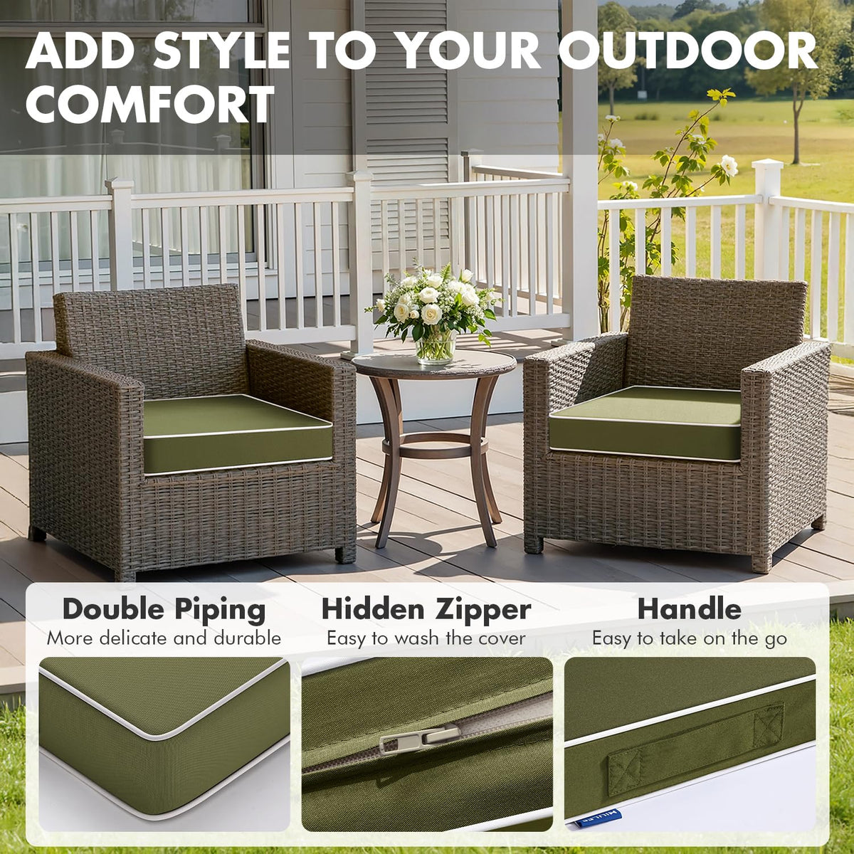 MIULEE non-slip bottom cushions with silicone dots keep chairs stable