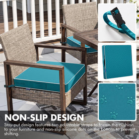 Non-slip silicone dots prevent cushion shifting on decks