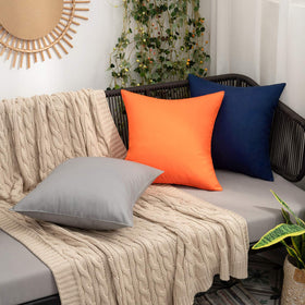 MIULEE orange pillow cover showing two covers without inserts included