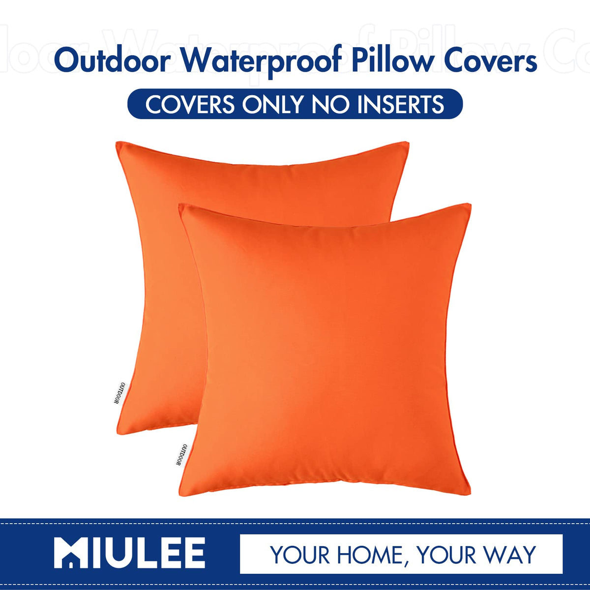 MIULEE orange pillow cover being washed for easy care