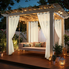 Outdoor wind and rain barrier adds comfort to gazebos and porches.