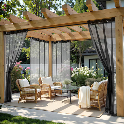 MIULEE outdoor curtain panels with waterproof design for patio protection and privacy.