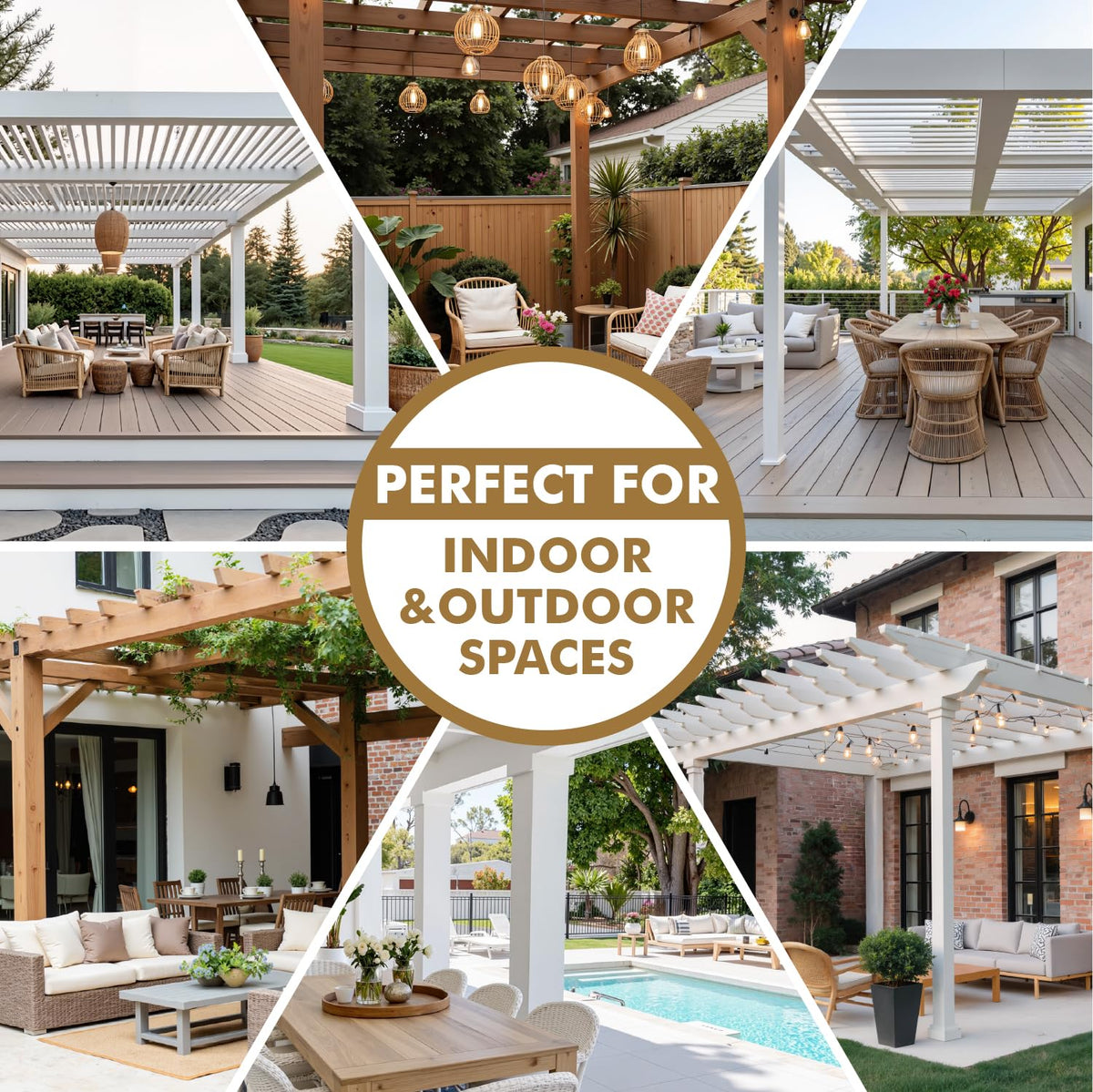 Ideal for balconies or backyards seeking a warm, inviting backdrop.