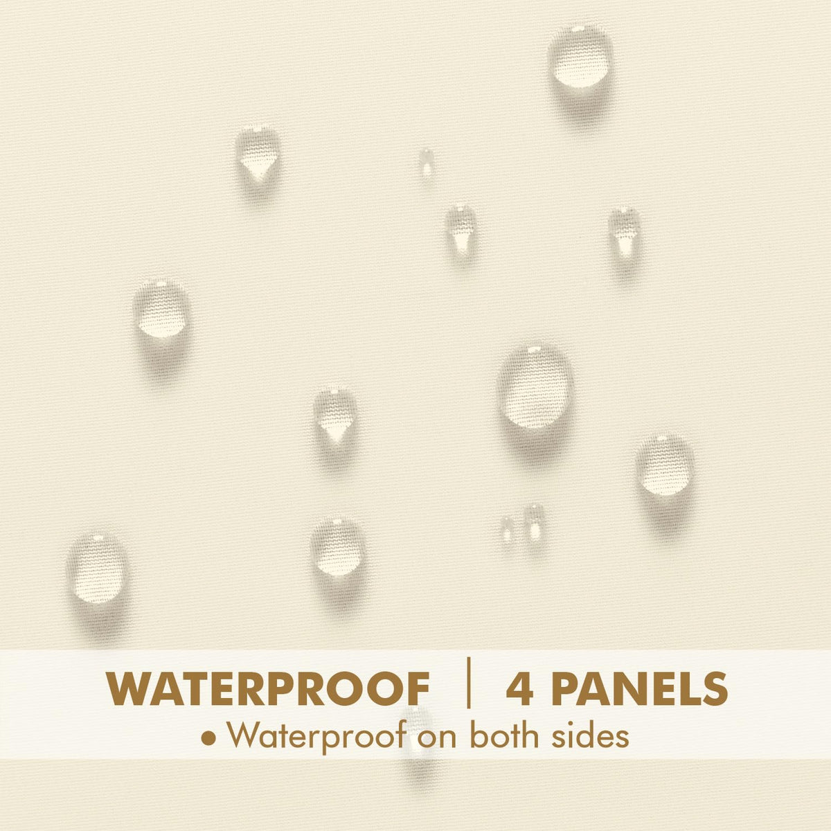 Beige sheer curtains soften outdoor spaces while blocking glare.