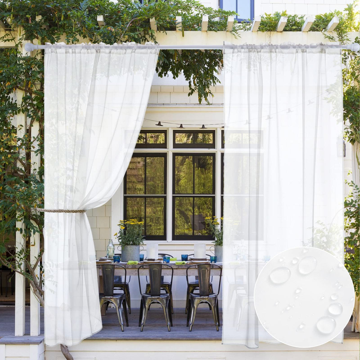 MIULEE outdoor curtain waterproof porch panel blocks wind while preserving breeze.