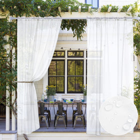 MIULEE outdoor curtain waterproof porch panel blocks wind while preserving breeze.