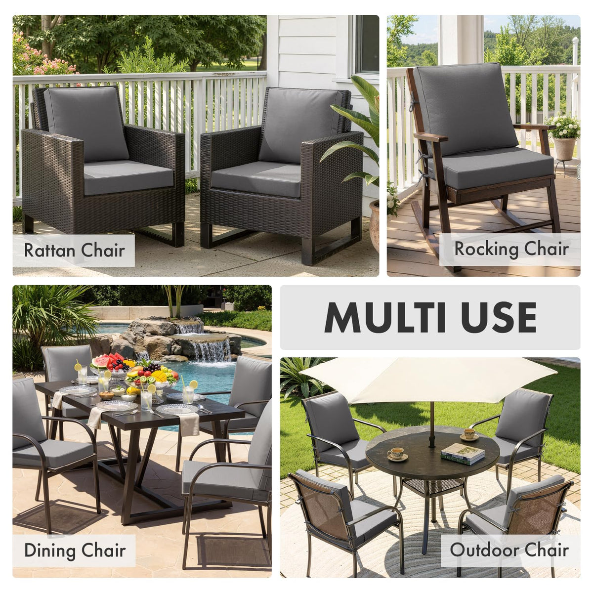 MIULEE outdoor dining chair setup displaying versatility for spaces