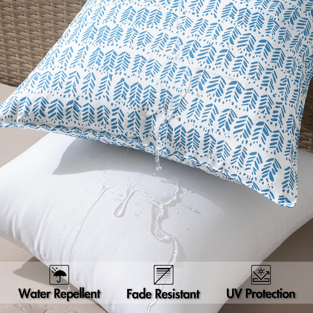 Close-up of MIULEE red lumbar pillow fabric showing fade-resistant canvas