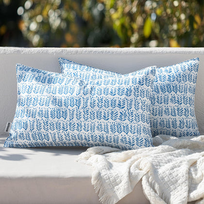 MIULEE outdoor lumbar pillow red 20x12 features a waterproof cover for patio use