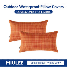 MIULEE orange pillow cover pack includes two 12x20 covers for versatile use