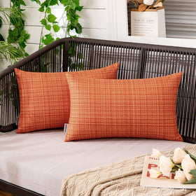 MIULEE orange outdoor pillow cover in sunlight for patio decor and easy pairing