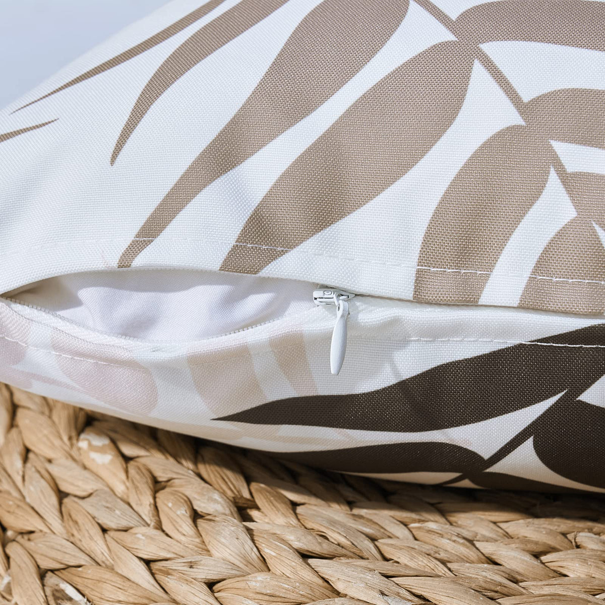 MIULEE 12x20 inch cover showcases natural leaves on cozy outdoor furniture