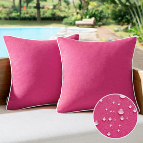 MIULEE outdoor pillow cover in hot pink for patio use