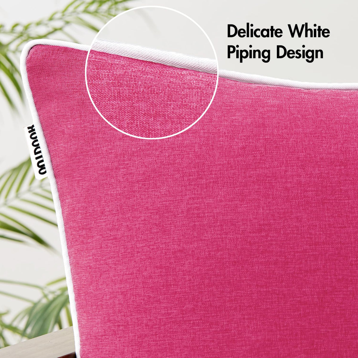 MIULEE hidden zipper on pink outdoor pillow cover