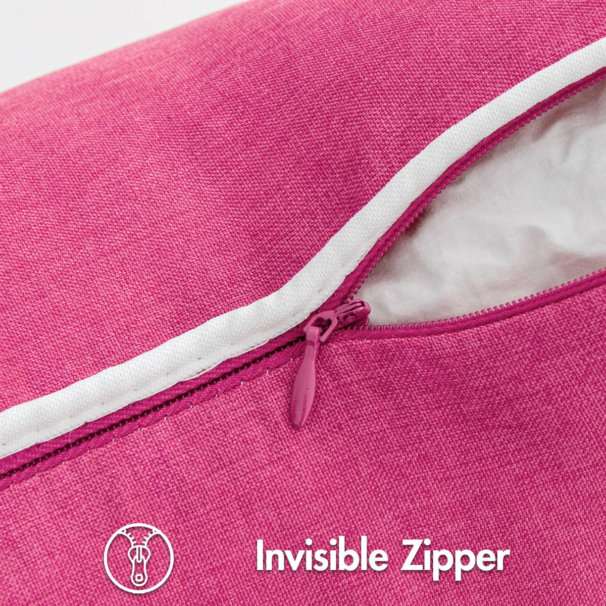 Hot pink MIULEE pillow cover enhances farmhouse outdoor seating