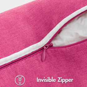 Hot pink MIULEE pillow cover enhances farmhouse outdoor seating