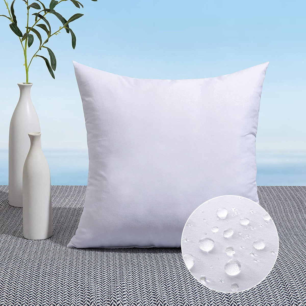 MIULEE outdoor pillow insert with water-resistant cover for patio seating