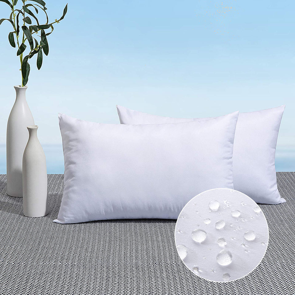 MIULEE outdoor pillow inserts 14x22 pack shown for durable porch seating