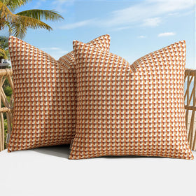MIULEE outdoor texture pillow cover with weave detail for cozy outdoor spaces.