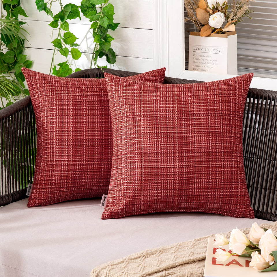 MIULEE outdoor-waterproof pillow cover, 16x16, protects inserts from splashes.