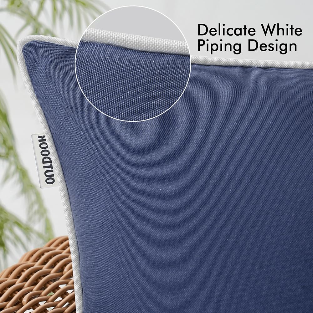 MIULEE navy pillow cover hidden zipper detail for easy insert and removal.