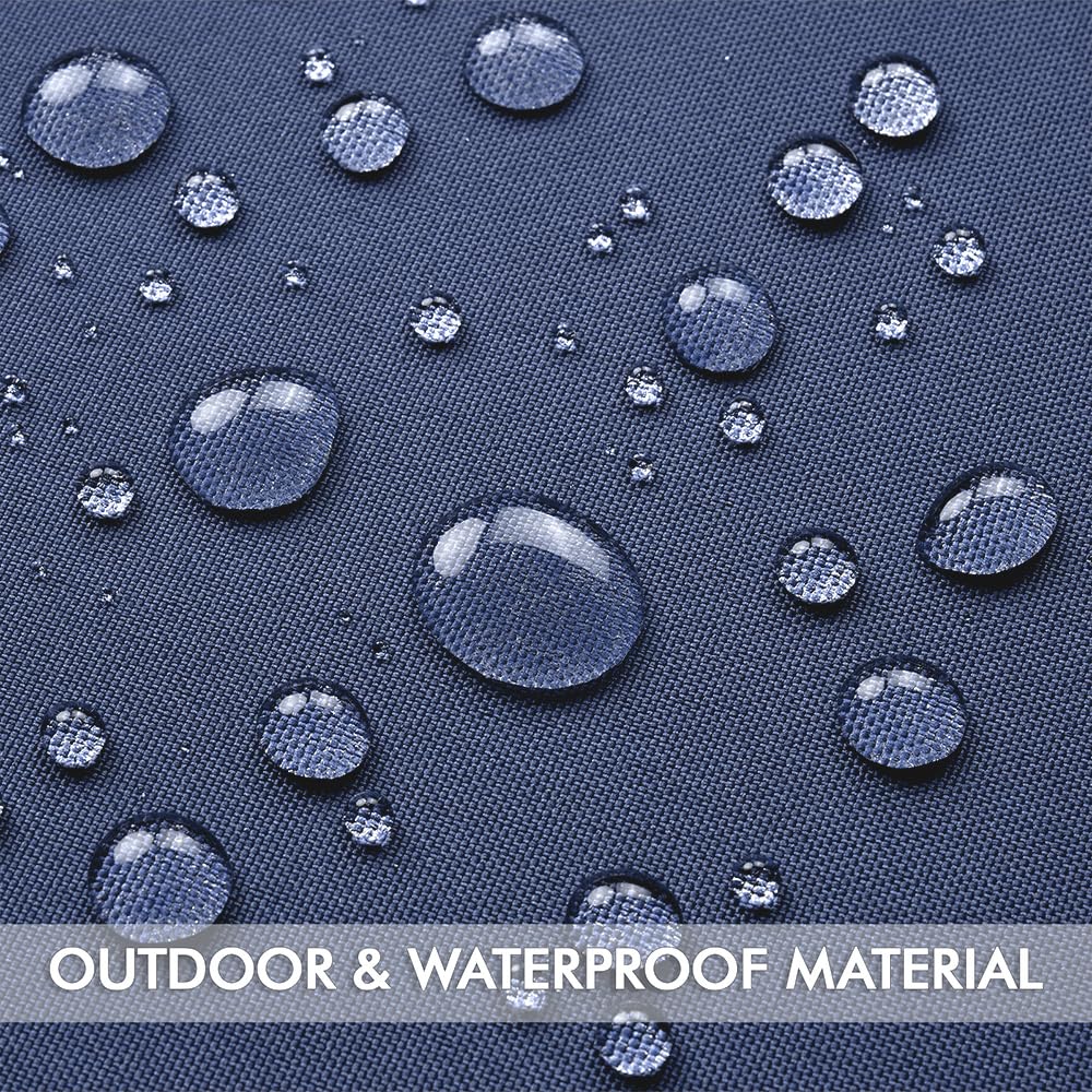 MIULEE navy outdoor cover by poolside showing water resistance.