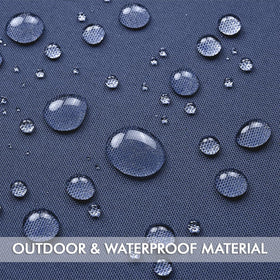 MIULEE navy outdoor cover by poolside showing water resistance.