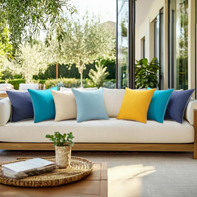 MIULEE two-pack navy pillow covers for patio and living room.