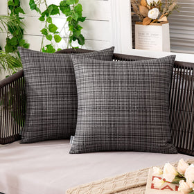 MIULEE outdoor waterproof gray pillow cover protects cushions on patios