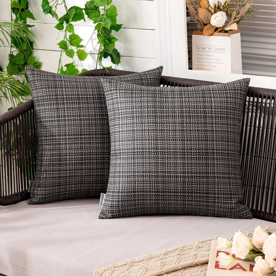 MIULEE outdoor waterproof gray pillow cover protects cushions on patios
