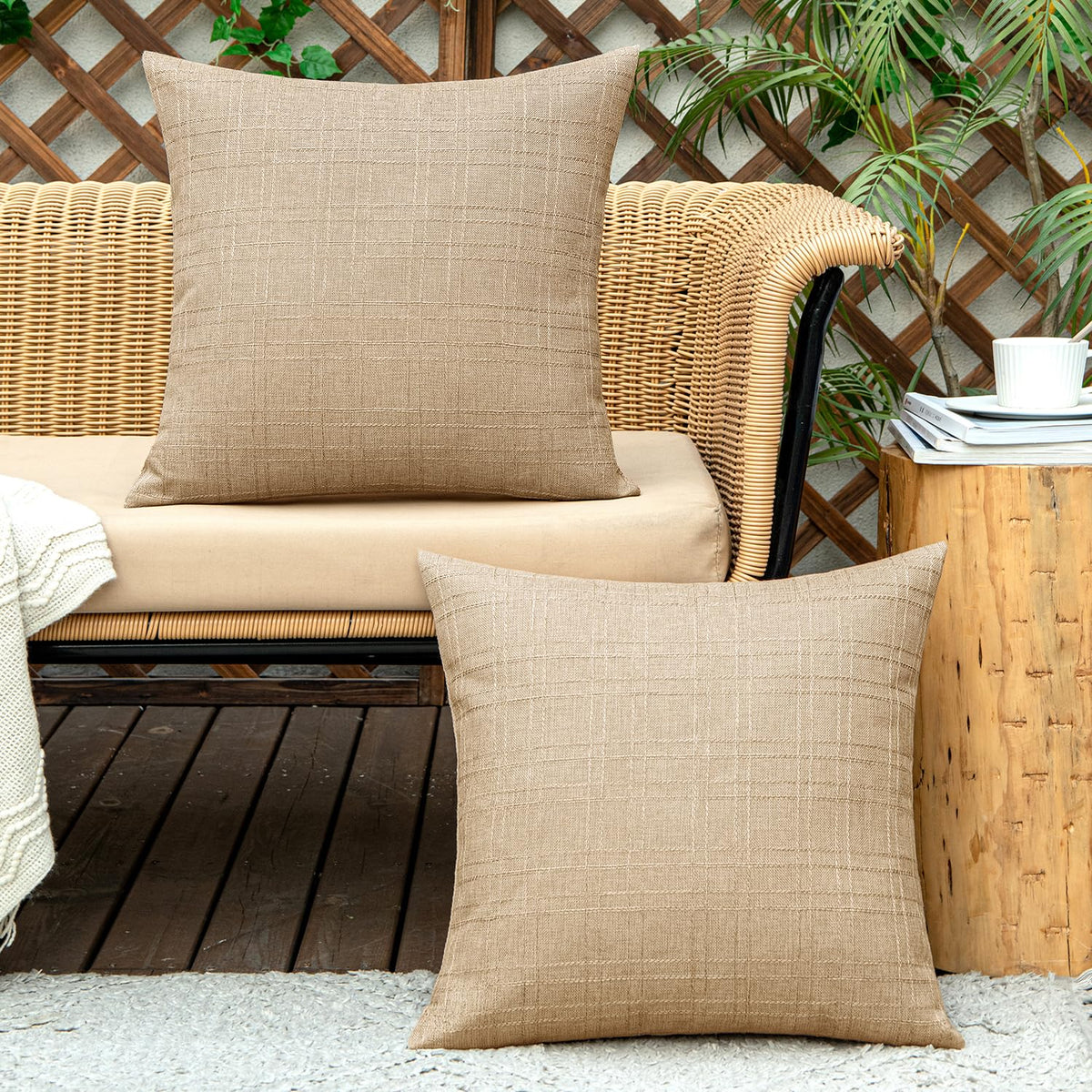 Hidden zipper design on MIULEE khaki pillow cover for easy changes