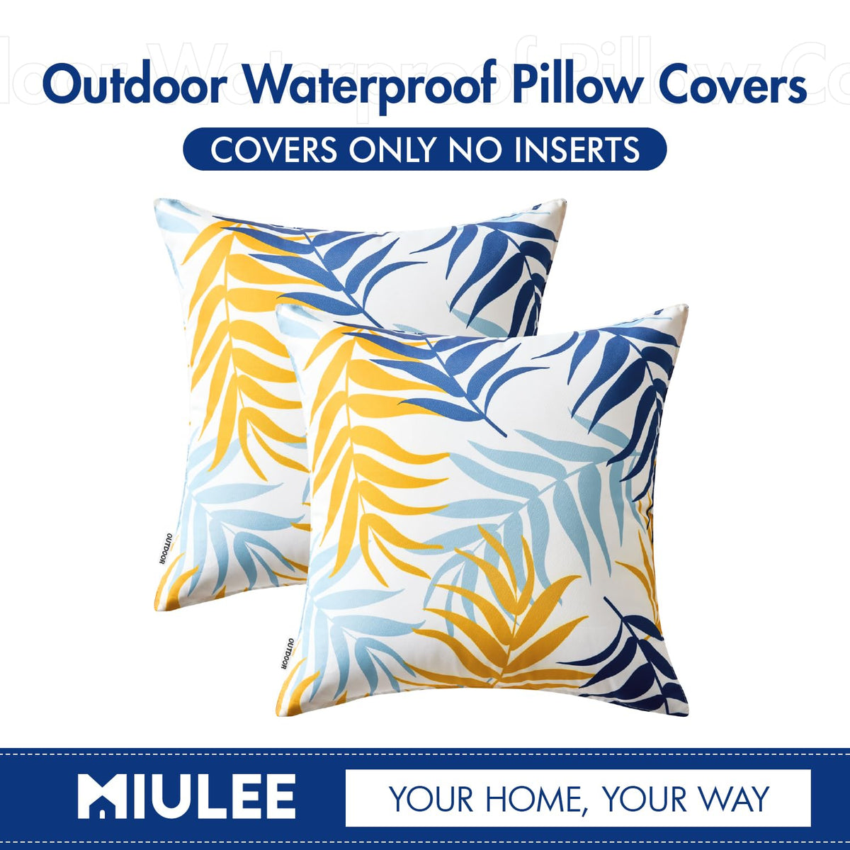 MIULEE two-pack patio pillow covers add color to seating