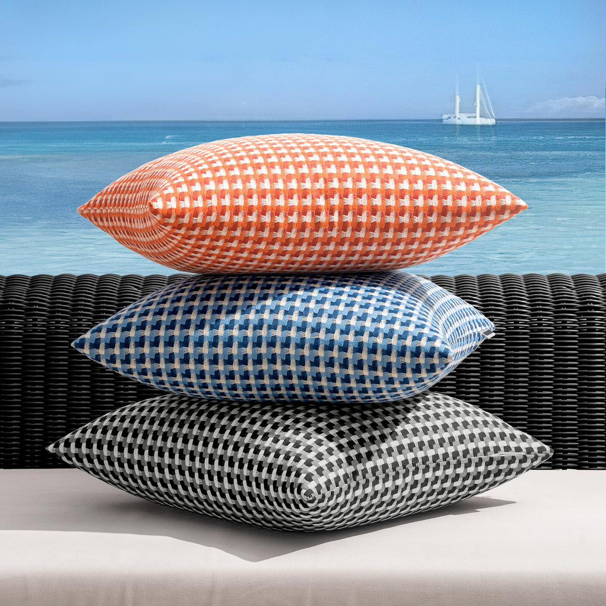 MIULEE orange 20x20 pillow cover brightens patios balconies and gardens