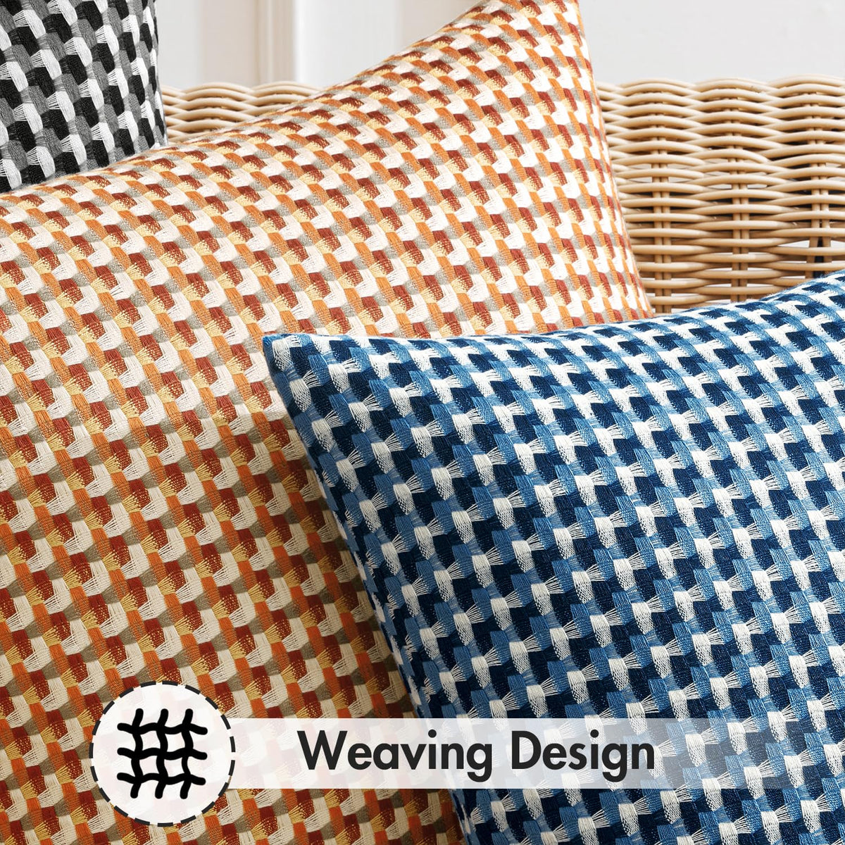 MIULEE patio decor pillow cover highlights warm burnt orange for curb appeal.