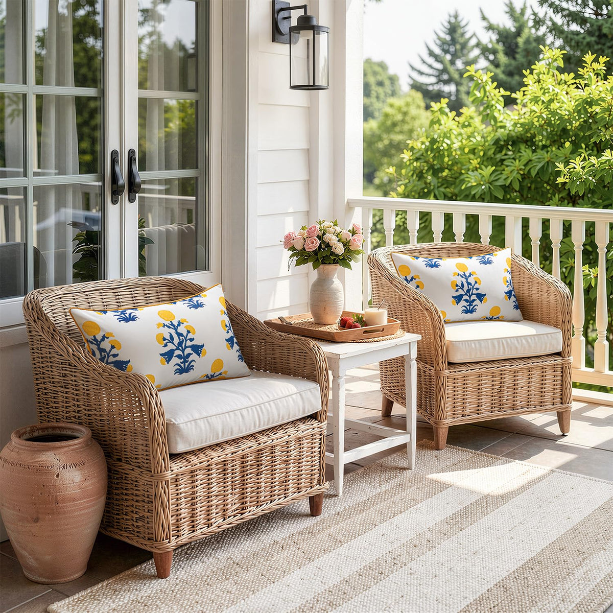 MIULEE piping-detail pillow cover adds crisp edges to seating